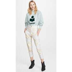 New Isabel Marant Etoile Raluni Trousers $415 CHALK Size 34 (US 2) Painterly